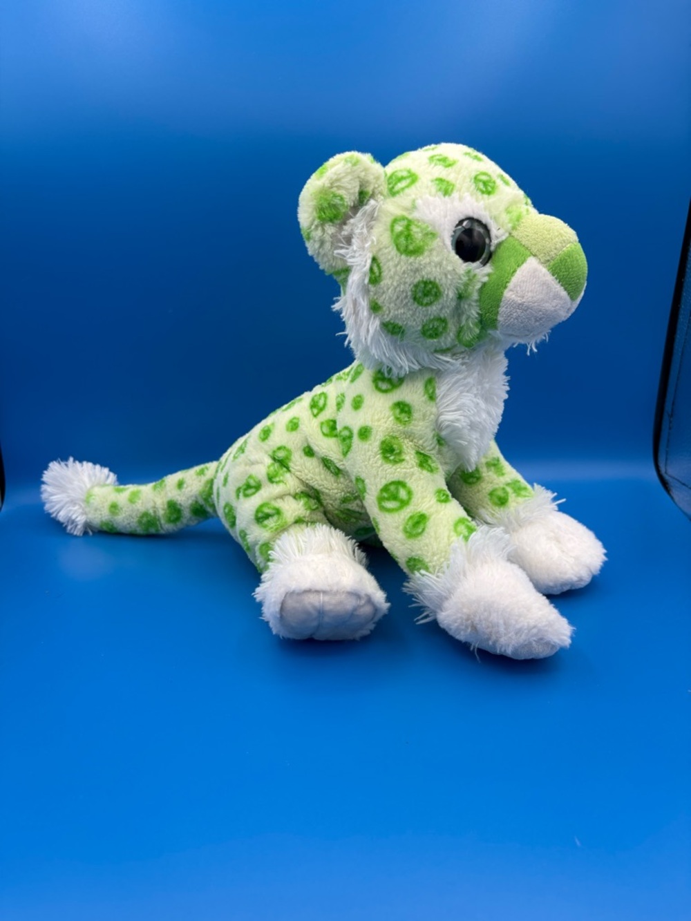Wild Republic Green Peace Sign Leopard Cheetah Plush Stuffed Animal Toy